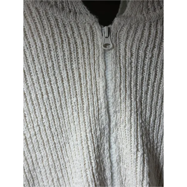 Moon & Madison Knit Hooded Zip Sweater in Off-White L 12-14 EUC - Image 5