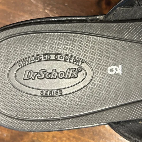 Dr. Scholl's Wedge Sandals 9 Black Advanced Comfort Summer Shoes Orthopedic - Image 9