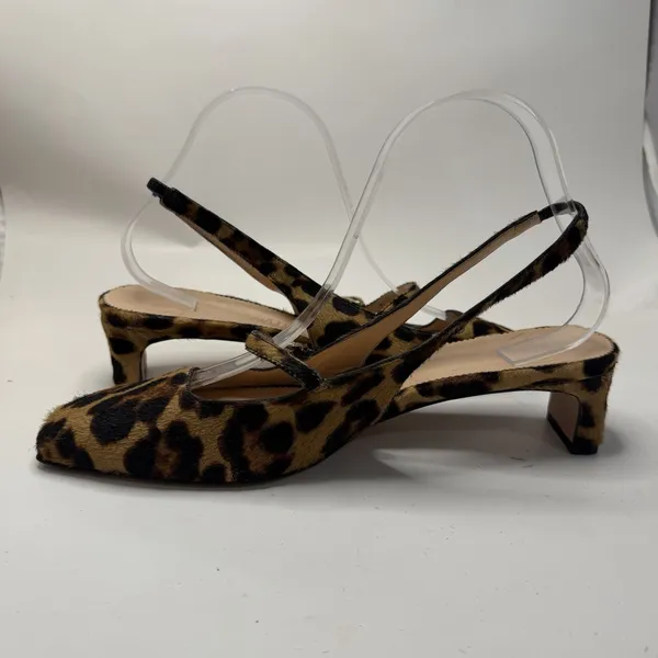 J.CREW Colette Buckle Slingback Leopard Print Calf Hair Kitten Heel Pumps Sz 8.5 - Image 5