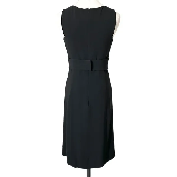 MaxMara Black Surplice V-Neck Crossover Midi Dress Italy Size 6 US - Image 4