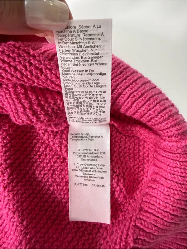 J. Crew Cotton Blend Vibrant Fuchsia Sweater - Image 6
