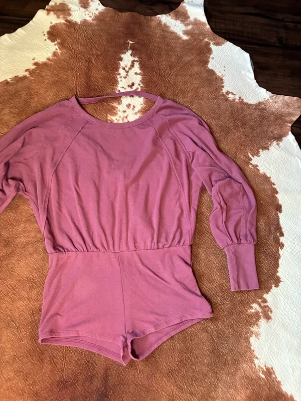 Anthropologie Daily Practice one piece mauve romper size small - Image 2