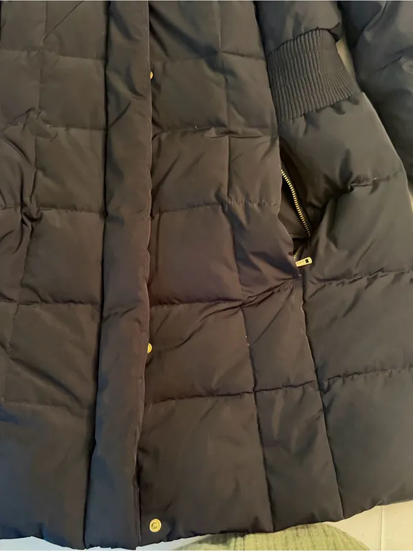 Cole Haan Black Quilted Hooded Puffer Gold-Tone Hardware - Image 6