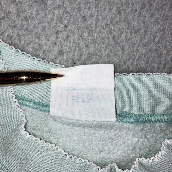 90s Artisans Cabelas Loon Embroidered Sweatshirt XL Grandmacore Mint Green USA - Image 13