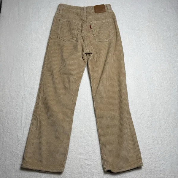 Levi's Premium Womens Ribcage Straight Ankle Corduroy Pants Size 26 Brown Tan - Image 4