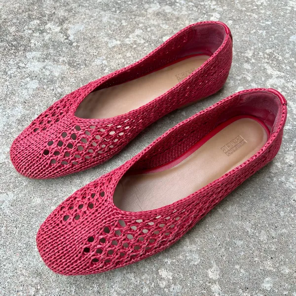 Nordstrom Rack Red Woven Flats - Image 5