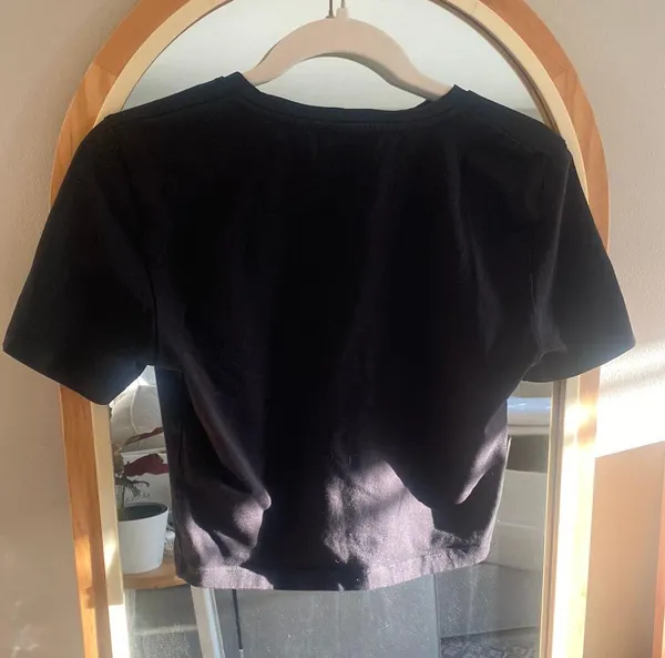 ZARA Black Cropped T Shirt - Image 3