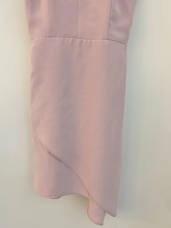 Amanda Uprichard Odean Asymmetrical Baby Pink Purple Cocktail Mini Dress Size S - Image 4