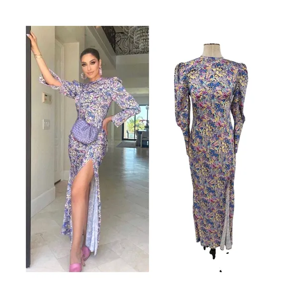 Elliatt Mackenzie Floral Puff Sleeve Cutout Back Maxi Dress Multi NWT Size Small - Image 2