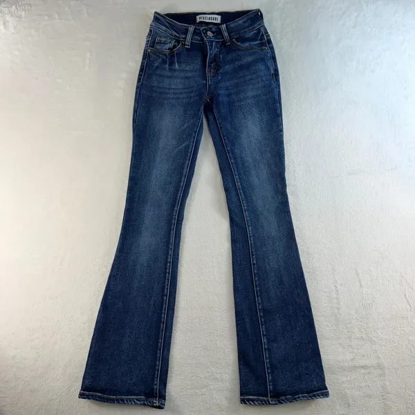 Disclosure 0/24 Jeans Flare Bootcut Dark Wash Stretch Denim Pant Blue Flattering - Image 2