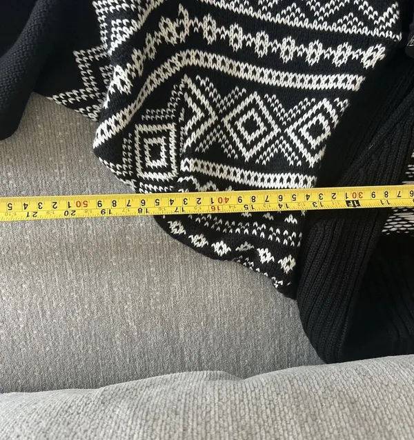 Vtg Lauren Ralph Lauren Knitted Fair Isle Sweater L Fisherman Black Nordic - Image 9
