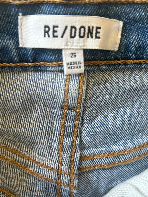 Re/Done 90’s Denim Ultra High Rise Crop Medium Worn Shade Jeans Size 26 - Image 10