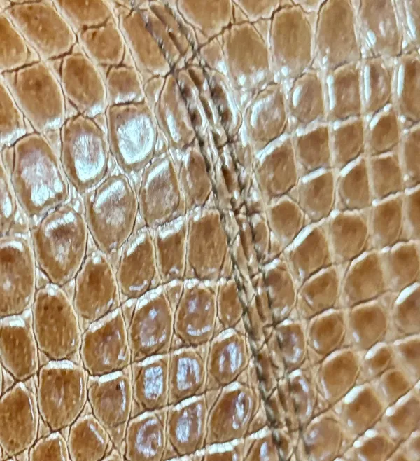 Liz Claiborne VTG 90s Boho Croc Embossed Synthetic Leather & Woven Straw Shoulder Bag - Image 6