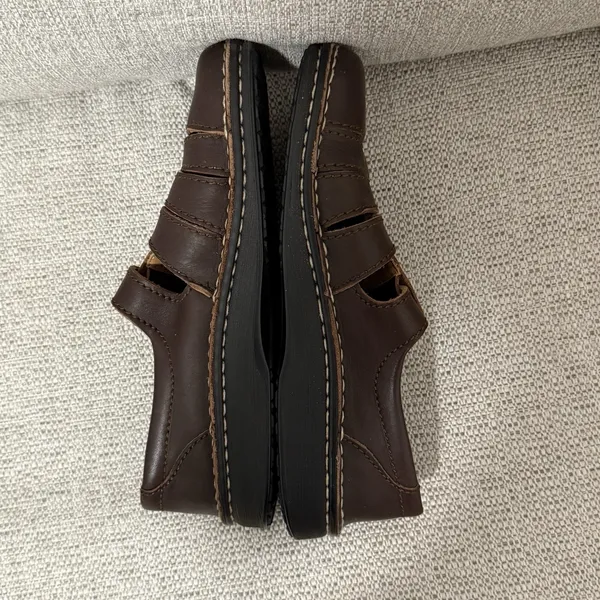 Birkenstock Brown Leather Footprints Madeira Fisherman Sandal Shoe Size L9/M7 - Image 5