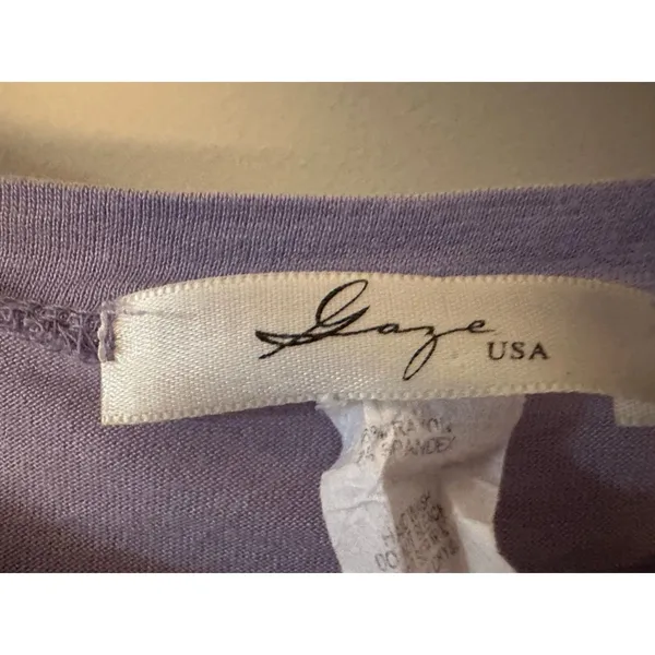 Gaze Purple Thin Longsleeve Knot Top Women'x Sz Medium - Image 6