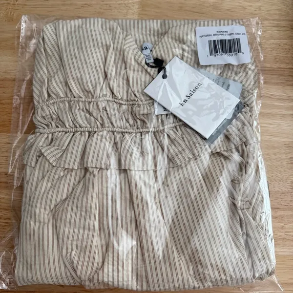 En Saison Brown Stripe Midi Dress - Image 5