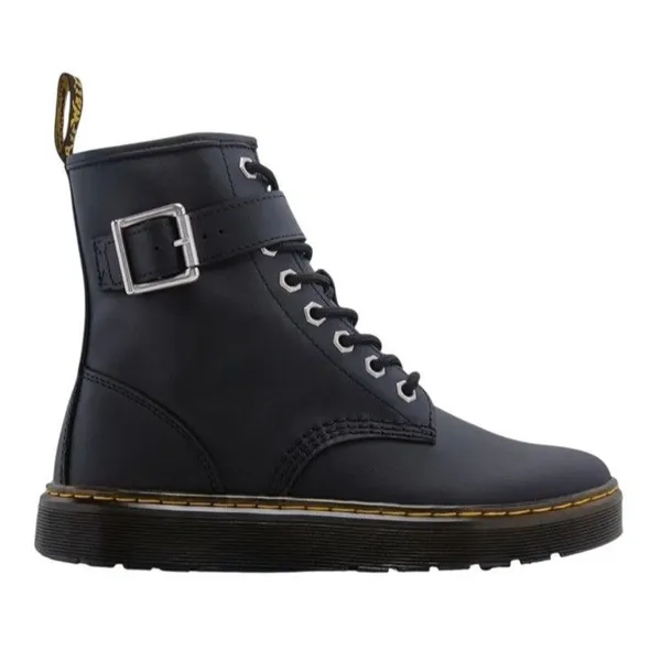 Dr. Martens Zavala ALT Black Leather Buckle Combat Boots Side Zip Women’s 6 Doc - Image 7