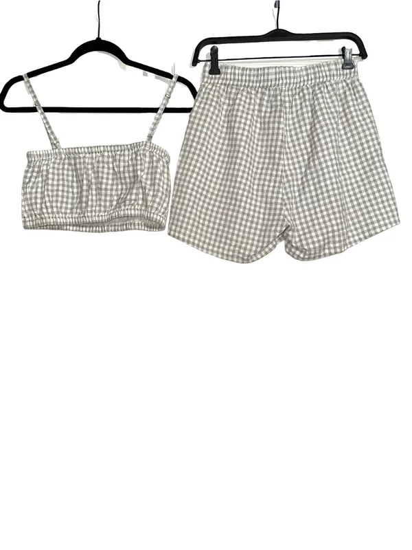 NWT Laude The Label Gingham Bandeau Cotton Shorts Set XS - Image 3