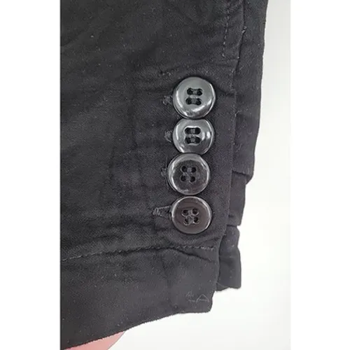 Ra-Re Faux Suede Mini Skirt Womens Size 42 US6 Black Button Detail Office Siren - Image 3