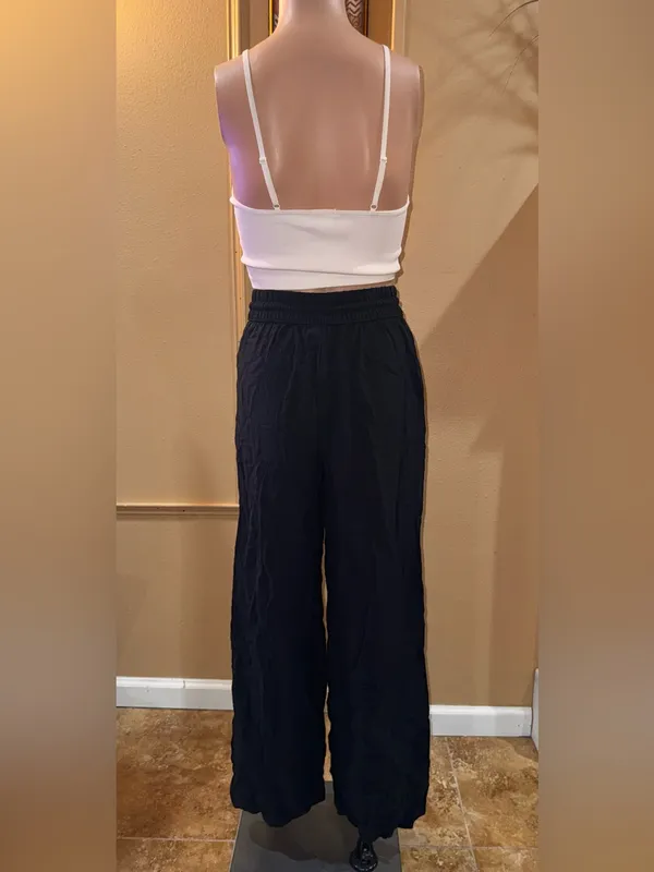 A New Day Flowy Pants XS Drawstring Waist Pull On Boho Casual - Image 3