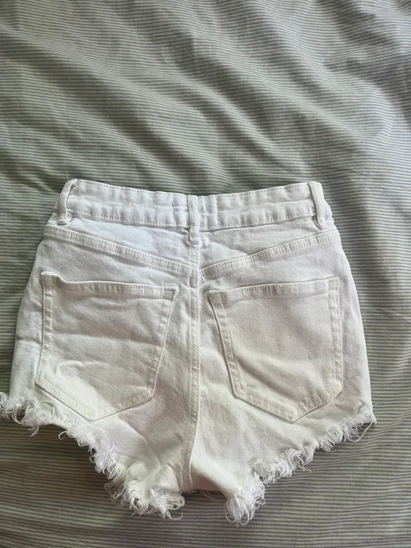 ZARA Jean Shorts White - Image 2