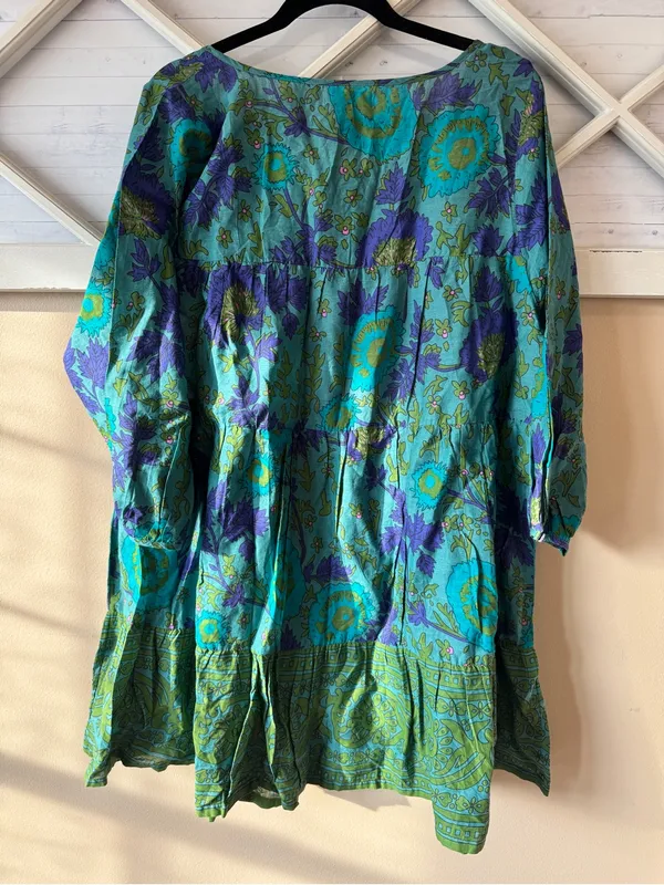 Natural Life Women’s Tiered Floral Dress Bell XL Sleeves Boho Cottage Core - Image 3