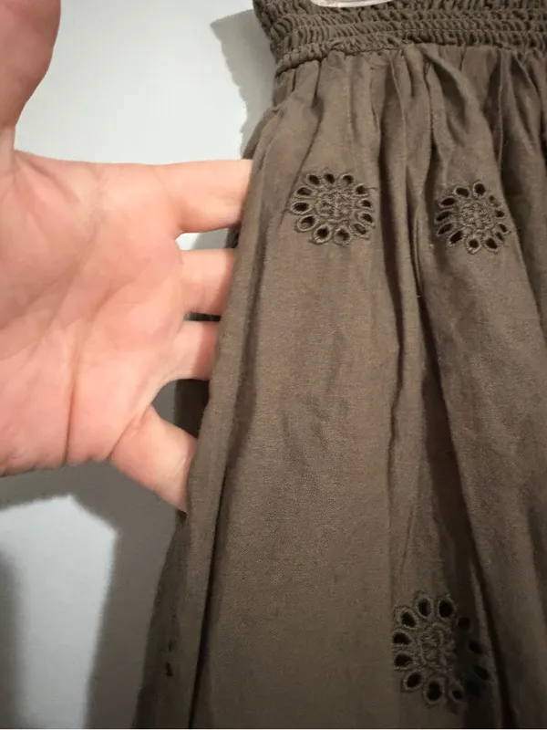 Michael Stars Brown Eyelet Maxi Skirt - Image 5