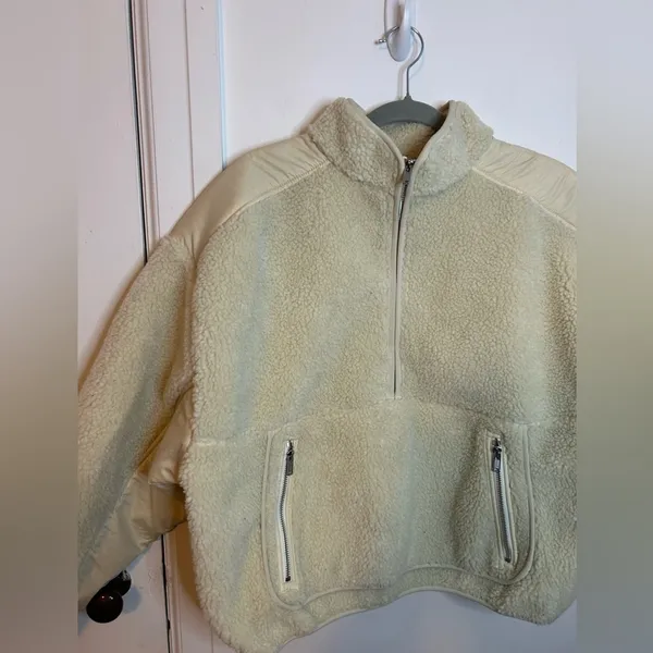 Madewell Half Zip Mockneck Pullover Sherpa Fleece - Image 7