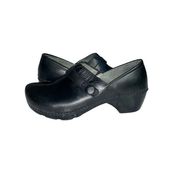 Dansko Women's Solstice Black Leather Slip-Resistant Clog Shoes Size 38 - Image 4