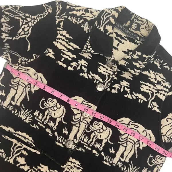 Vintage New Identity Elephant & Giraffe Safari Print Tapestry Jacket - Image 10