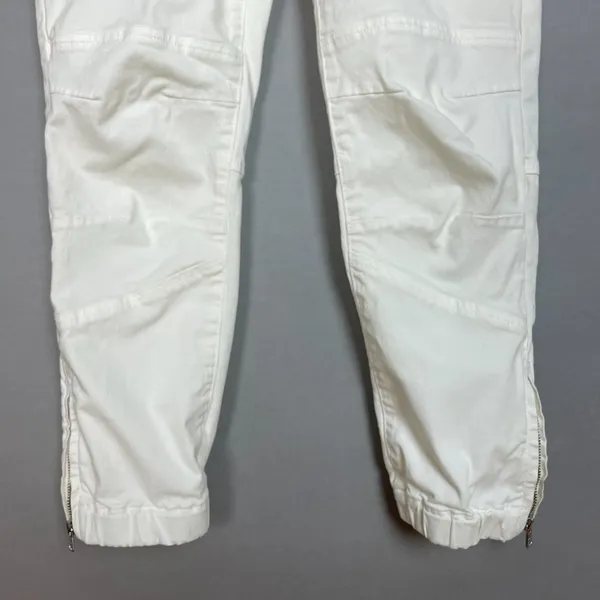 Frame Trapunto Moto Pants Joggers White Zipper Ankle Seam Details Women Size‎ 25 - Image 4
