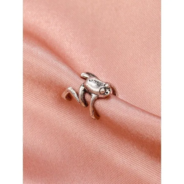 NEW Silver Tone Frog Ear Cuff Artsy Hipster Hippie‎ Funny Modern Hip One Size - Image 2
