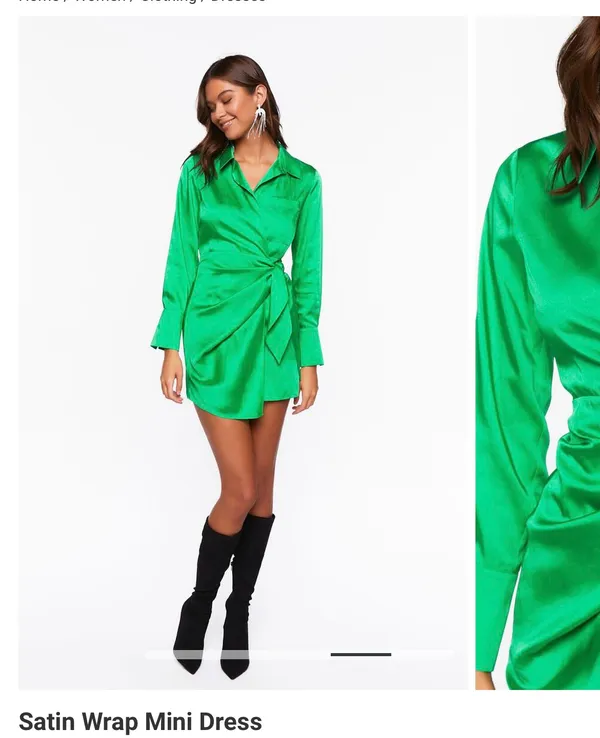 Forever 21 Satin Wrap Mini Dress - Image 3