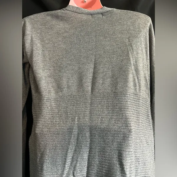 Worthington Gray Women's Open Front Cardigan Sweater with Zipper Detail SZ SM - Image 8