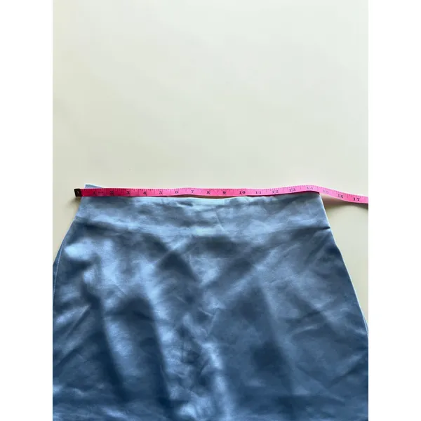 Sirena Light Blue Satin Mini Skort Women Size M Built-in Shorts Back Zip NEW - Image 5
