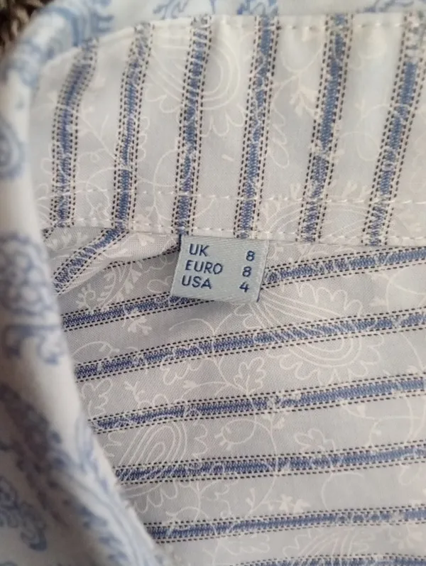 Barbour Womens Button Front Shirt Blouse Paisley Print Office Fitted Profession - Image 8
