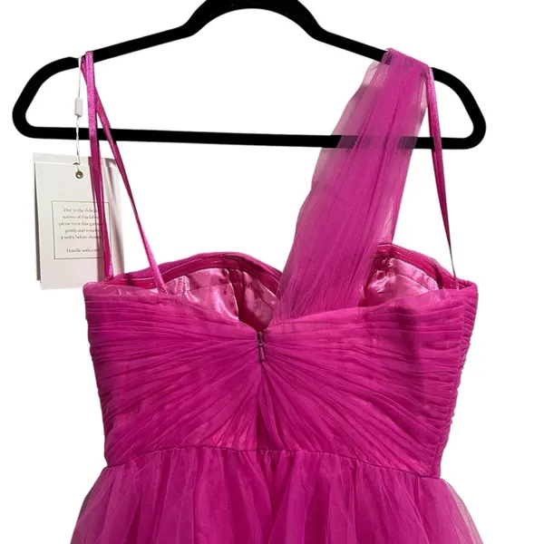 NEW NWT Mac Duggal Off The Shoulder Bustier Ball Gown In Magenta Pink - Image 7