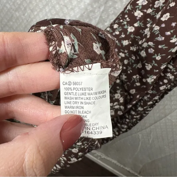 Petal + Pup Brown Floral Smocked Open Sides Boho Maxi Dress‎ - Image 4