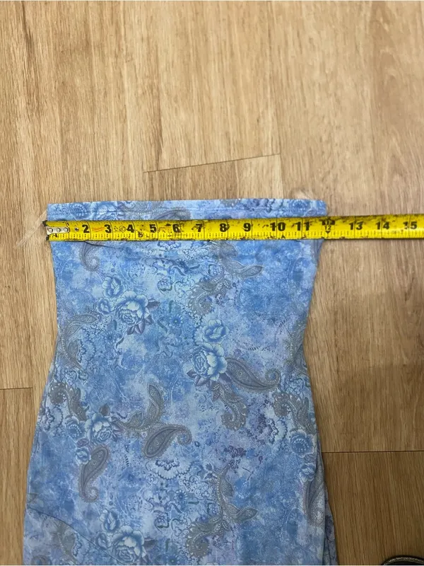 See You Monday Blue Paisley Strapless Maxi Dress with Thigh Slit - Image 4