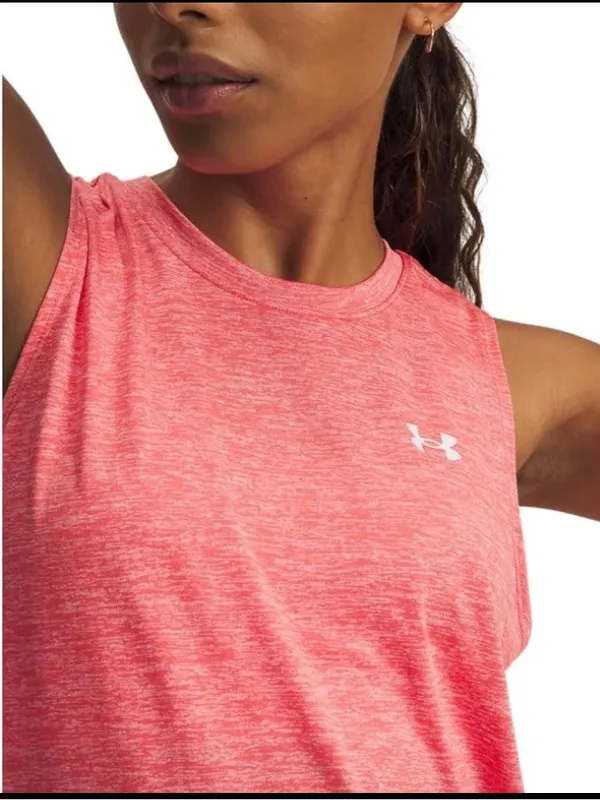 Under Armour Women's Tech Twist Tank Top Venom Red & White size Small. - Image 4