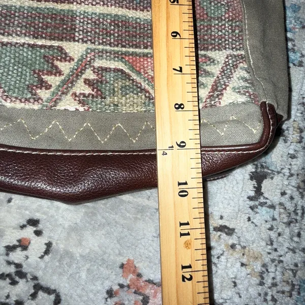 Myra Bag Canvas Leather Shoulder Bag Boho Southwestern Tote‎ Purse - Image 9