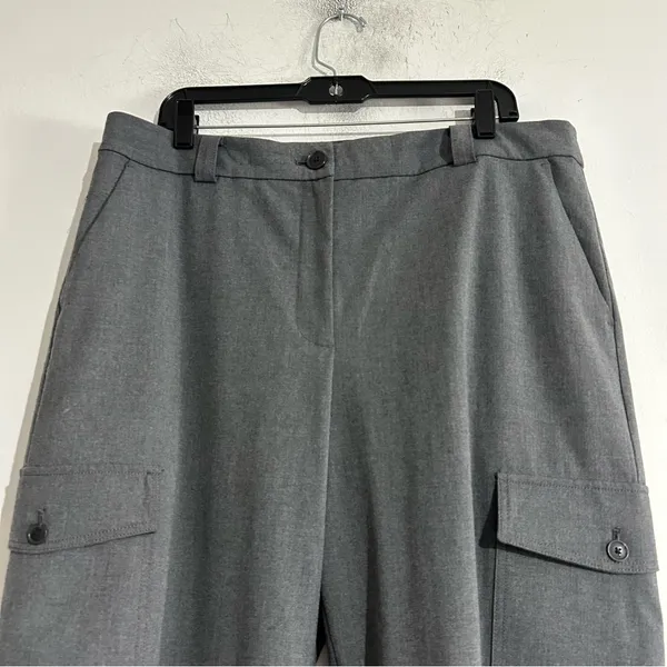 LOFT Cargo Wide Leg Trouser Pants Grey Size 14 Work Office Corpcore - Image 2