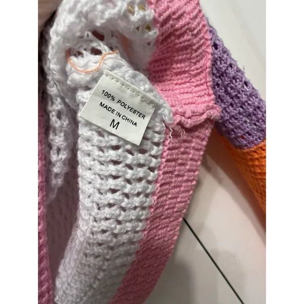 Rainbow Sandals Crochet Bell Sleeve Top - Image 3