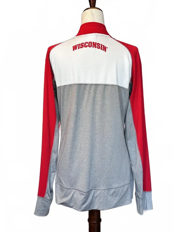 Wisconsin University Athletic Zip-Up Jacket Size 12/14 L - Image 2