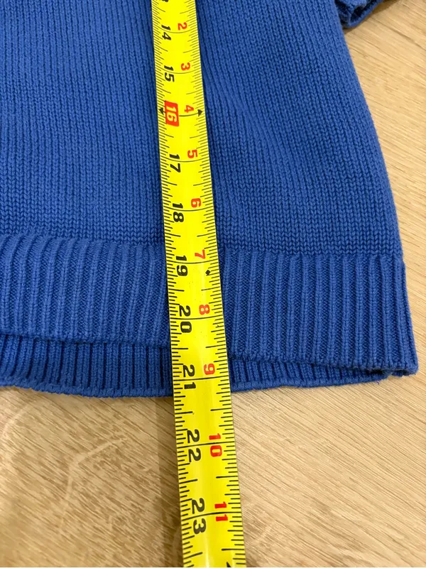 Quince 100% Cotton Sweater Tee in Sapphire Blue Size Medium - Image 8