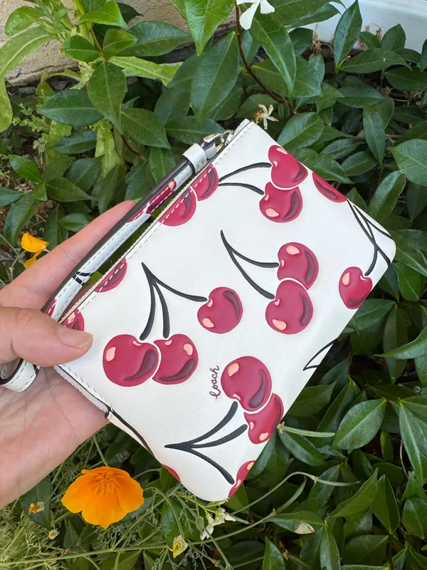 Brand New COACH Corner Zip Wristlet With Cherry Print CR819 - Image 2