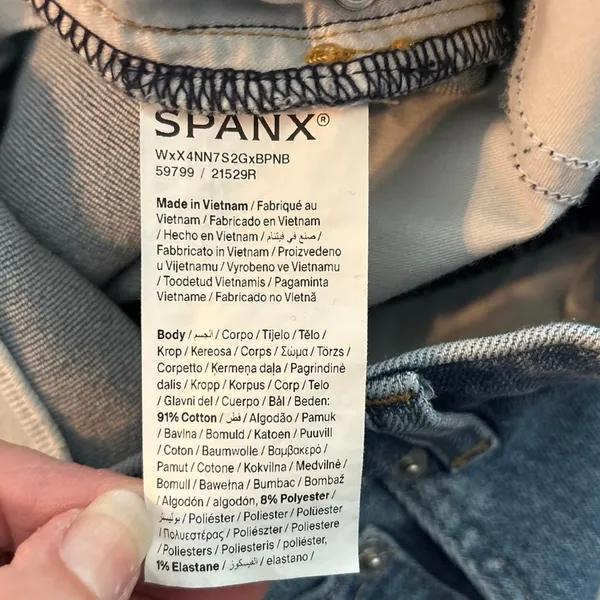 SPANX SPANXshape Size L Authentic 360 90s High Rise Straight Leg Denim Jeans - Image 6