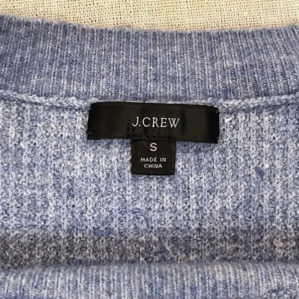 J. Crew | Light Blue Waffle Knit Wool & Alpaca Blend Crewneck Sweater \ Small - Image 6