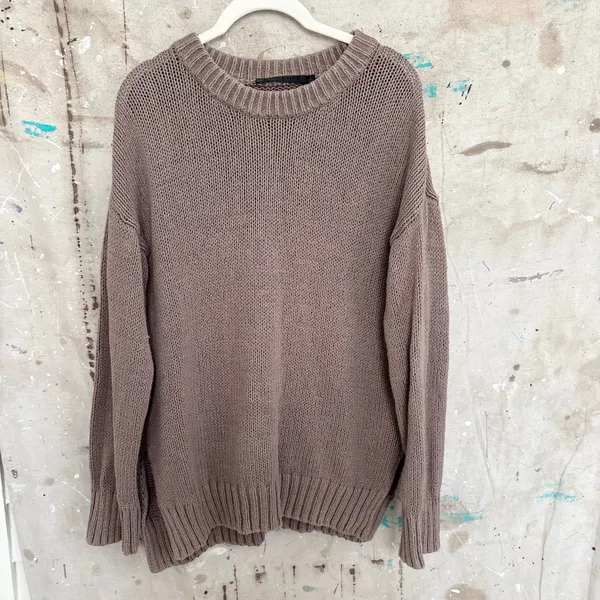 Jenni Kayne Boyfriend Crewneck Sweater in Taupe - Image 2