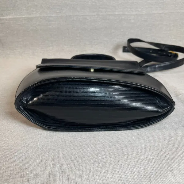 Vintage 90s Black Vegan Leather Crossbody Purse - Image 7